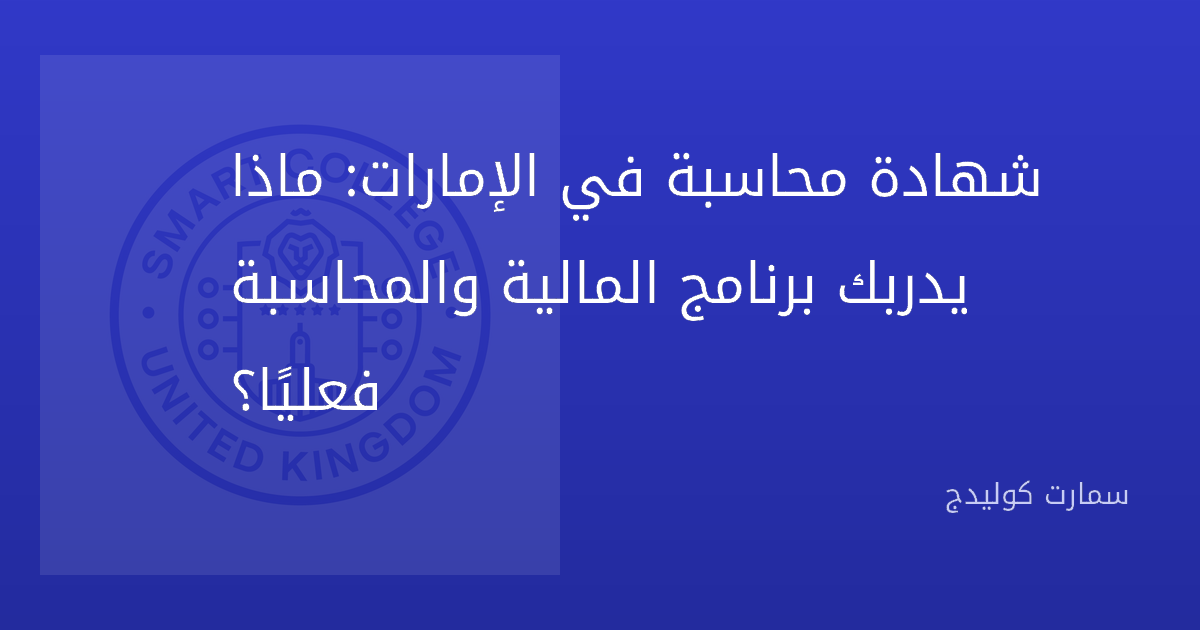 شهادة محاسبة في الإمارات: ماذا يدربك برنامج المالية والمحاسبة فعليًا؟