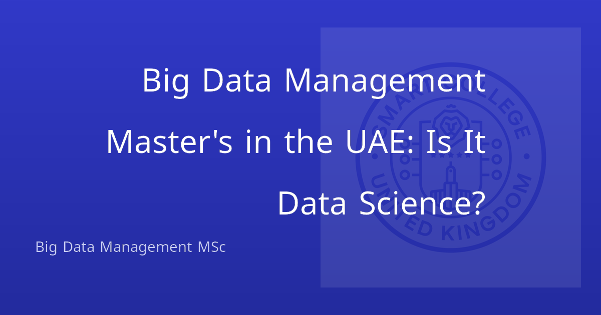 Big Data Management Master's in the UAE: Is It Data Science?