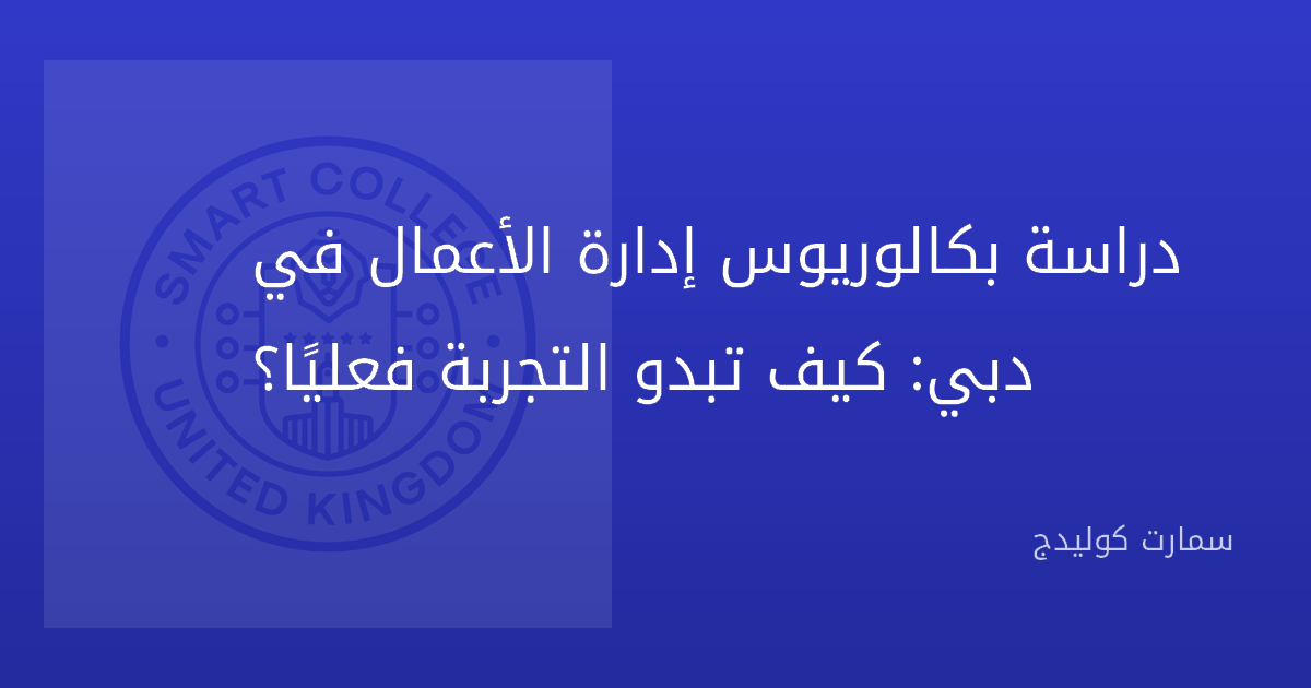 دراسة بكالوريوس إدارة الأعمال في دبي: كيف تبدو التجربة فعليًا؟