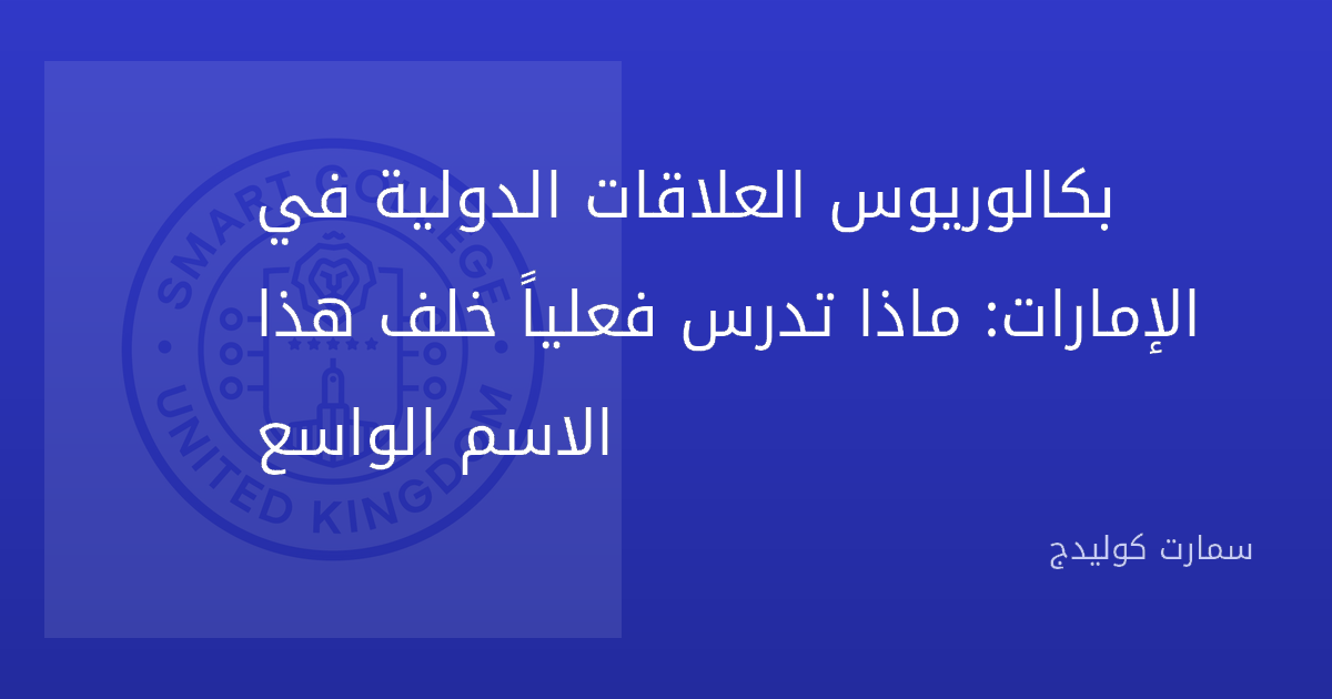 بكالوريوس العلاقات الدولية في الإمارات: ماذا تدرس فعلياً خلف هذا الاسم الواسع